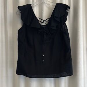 Elegant Black Ruffle Top